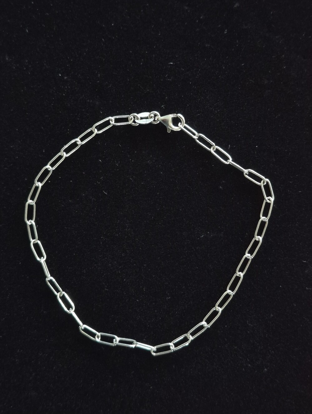 .925 Sterling Silver 8 Inch Paperclip Style Bracelet Brand new
